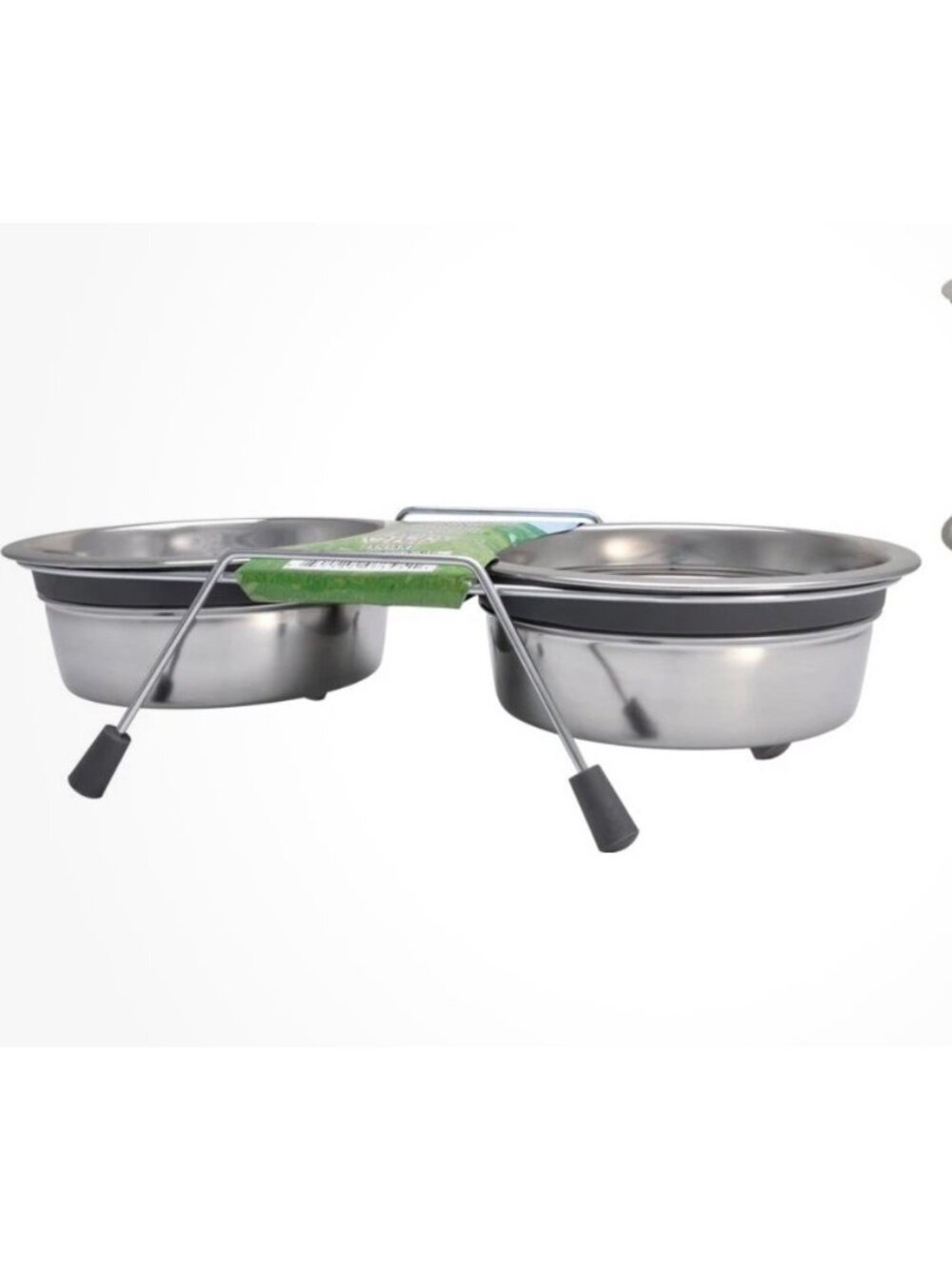 Silent Double Diner Pet Feeding Bowls With Noise-Free Rubber Rings